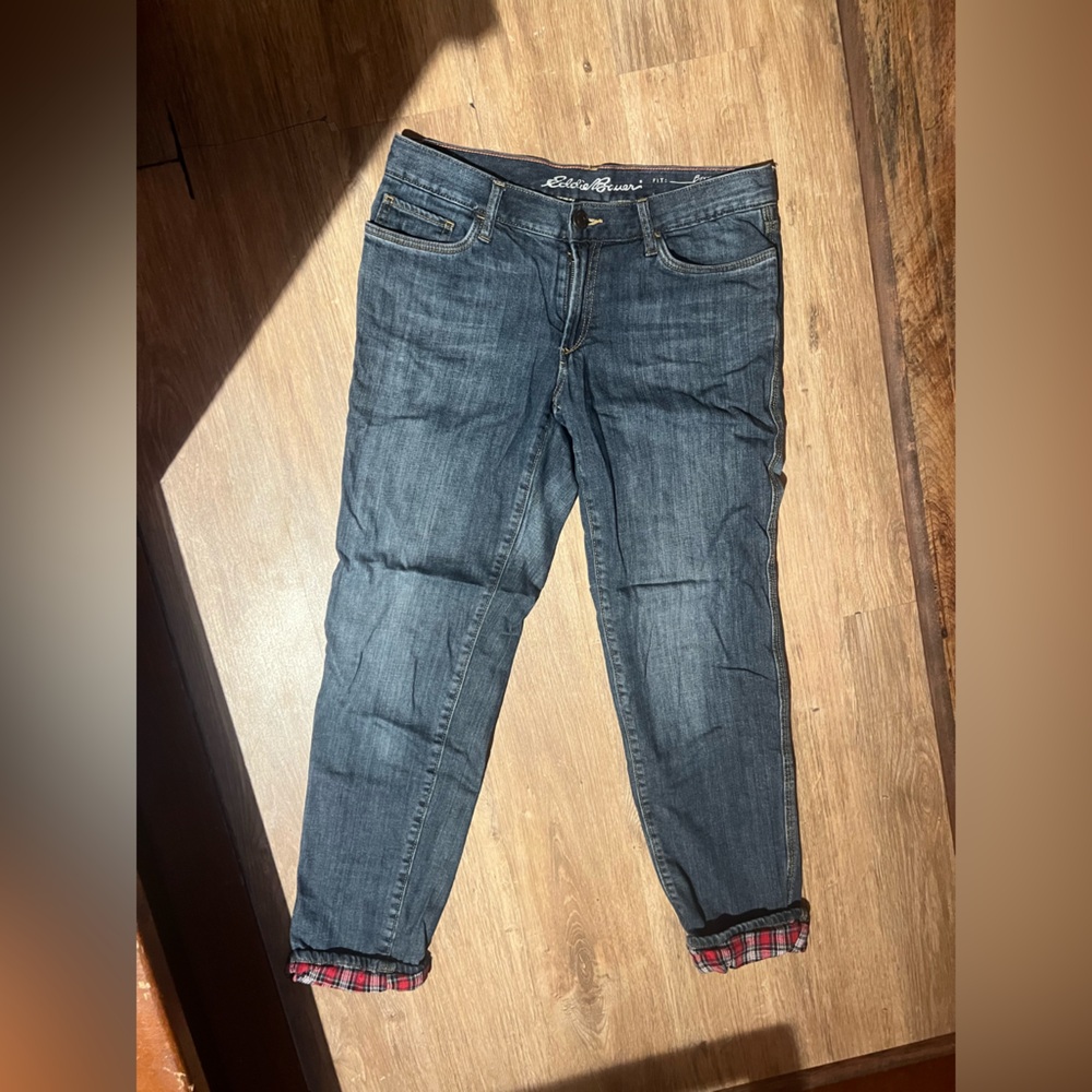 Eddie Bauer flannel lined jeans size 6